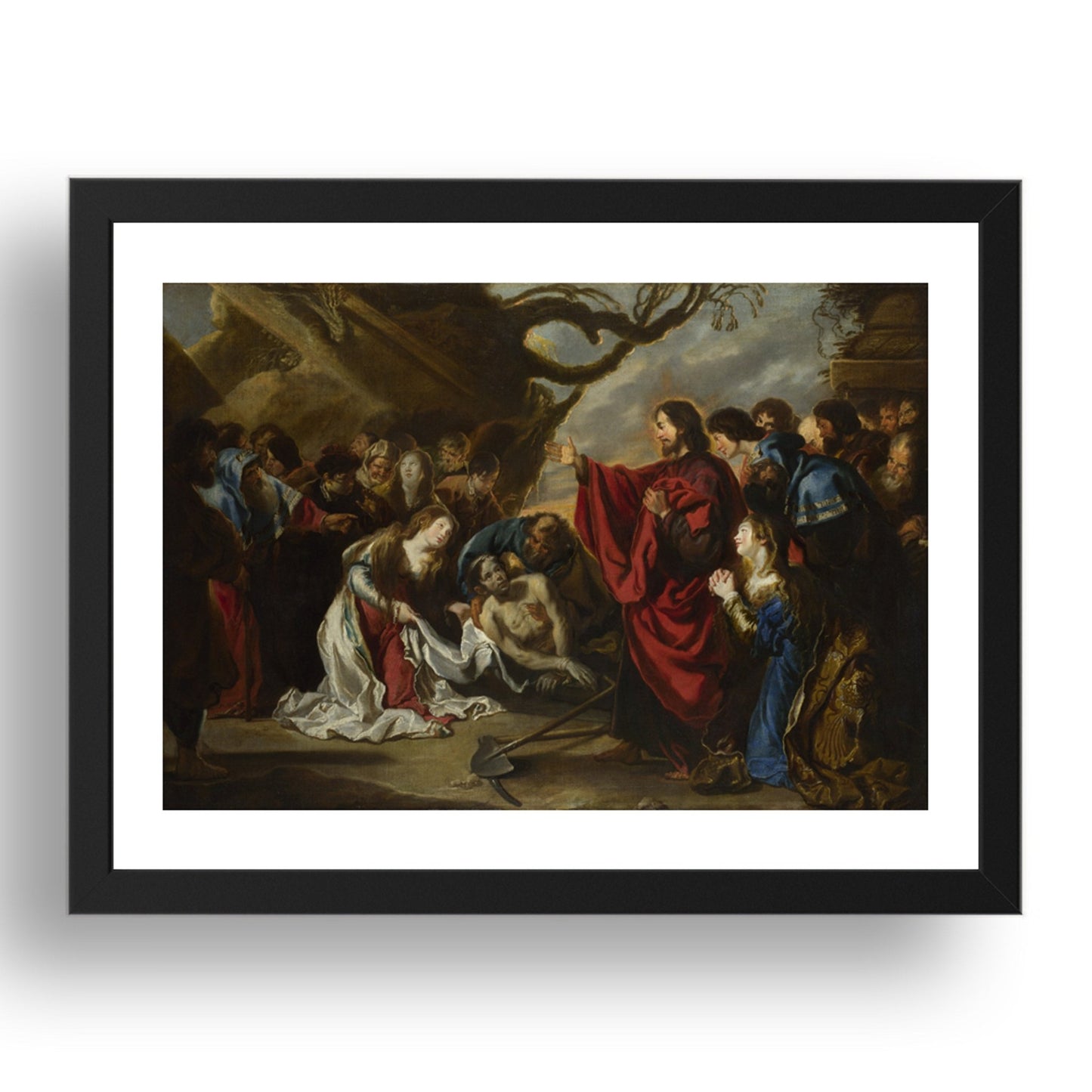 Simon de Vos: The Raising of Lazarus, Poster in 17x13"(A3) Frame