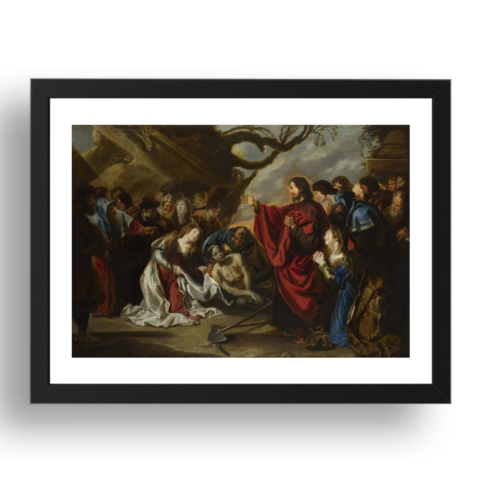 Simon de Vos: The Raising of Lazarus, Poster in 17x13"(A3) Frame