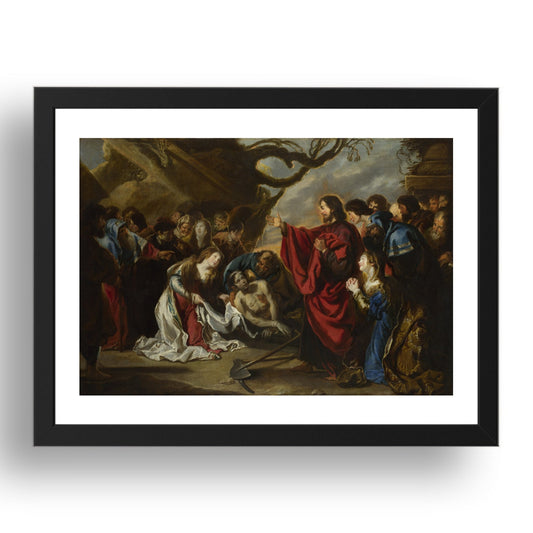 Simon de Vos: The Raising of Lazarus, Poster in 17x13"(A3) Frame