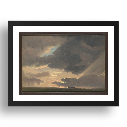 Simon Denis: Sunset in the Roman Campagna, Poster in 17x13"(A3) Frame