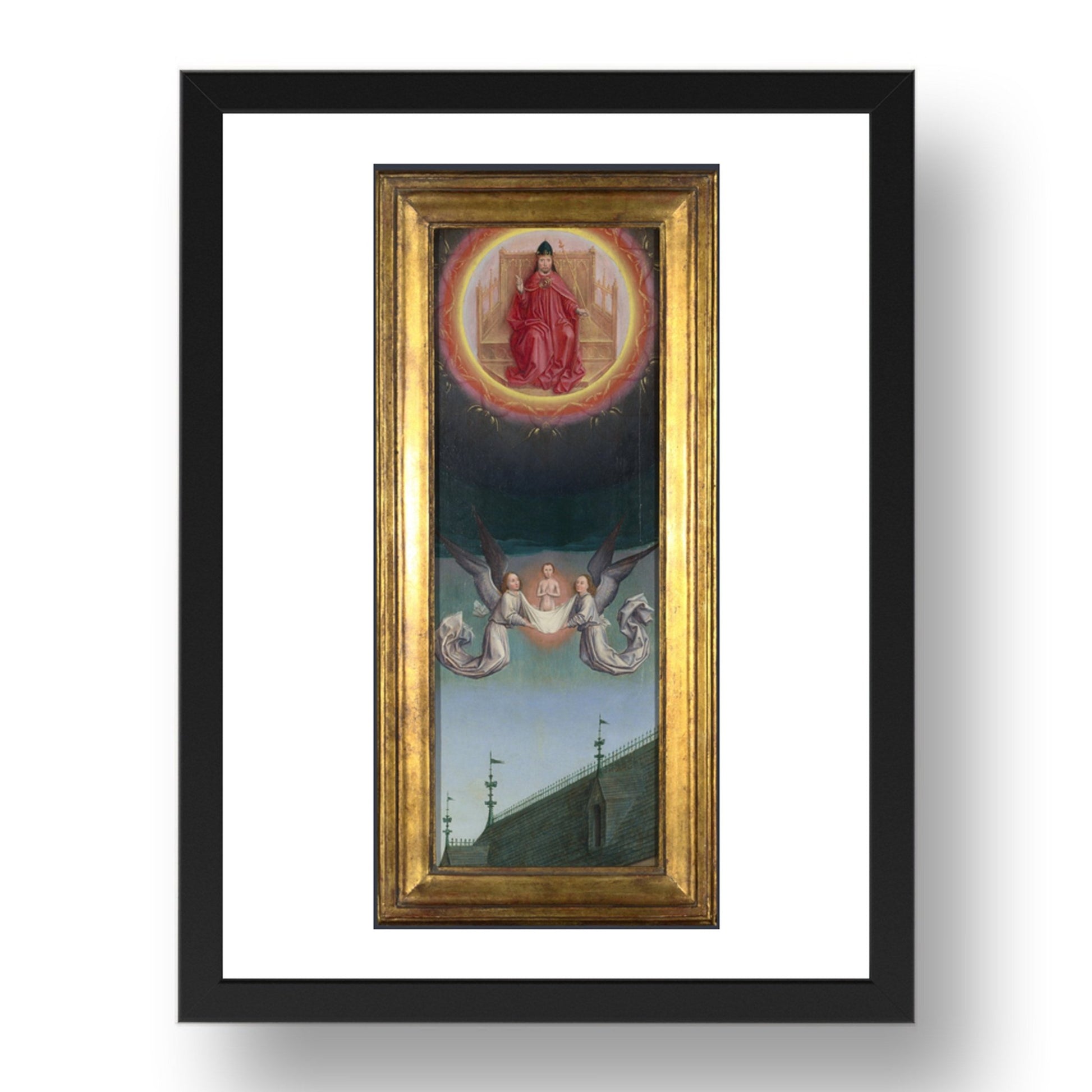 Simon Marmion: The Soul of Saint Bertin carried up to God (1), Poster in 17x13"(A3) Frame