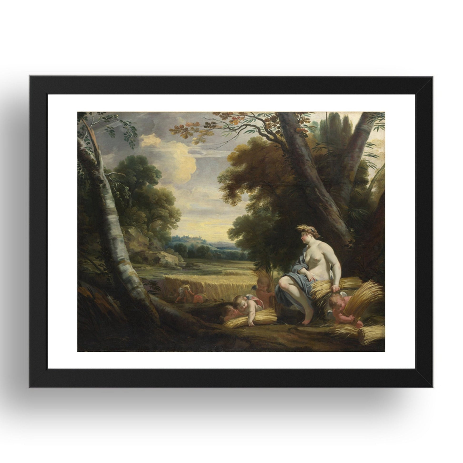 Simon Vouet and studio: Ceres and Harvesting Cupids, Poster in 17x13"(A3) Frame