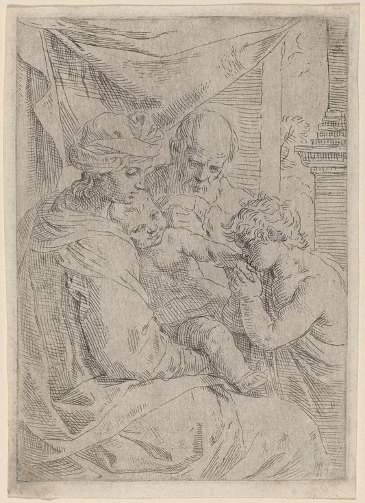 Simone Cantarini:The Virgin and Child with Saint John,16x12"(A3) Poster