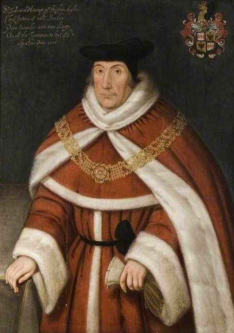 Sir Edward Montagu (died 1556) Chief Justice, vintage artwork by Flemish School 16th Century Unknown, A3 (16x12") Poster Print