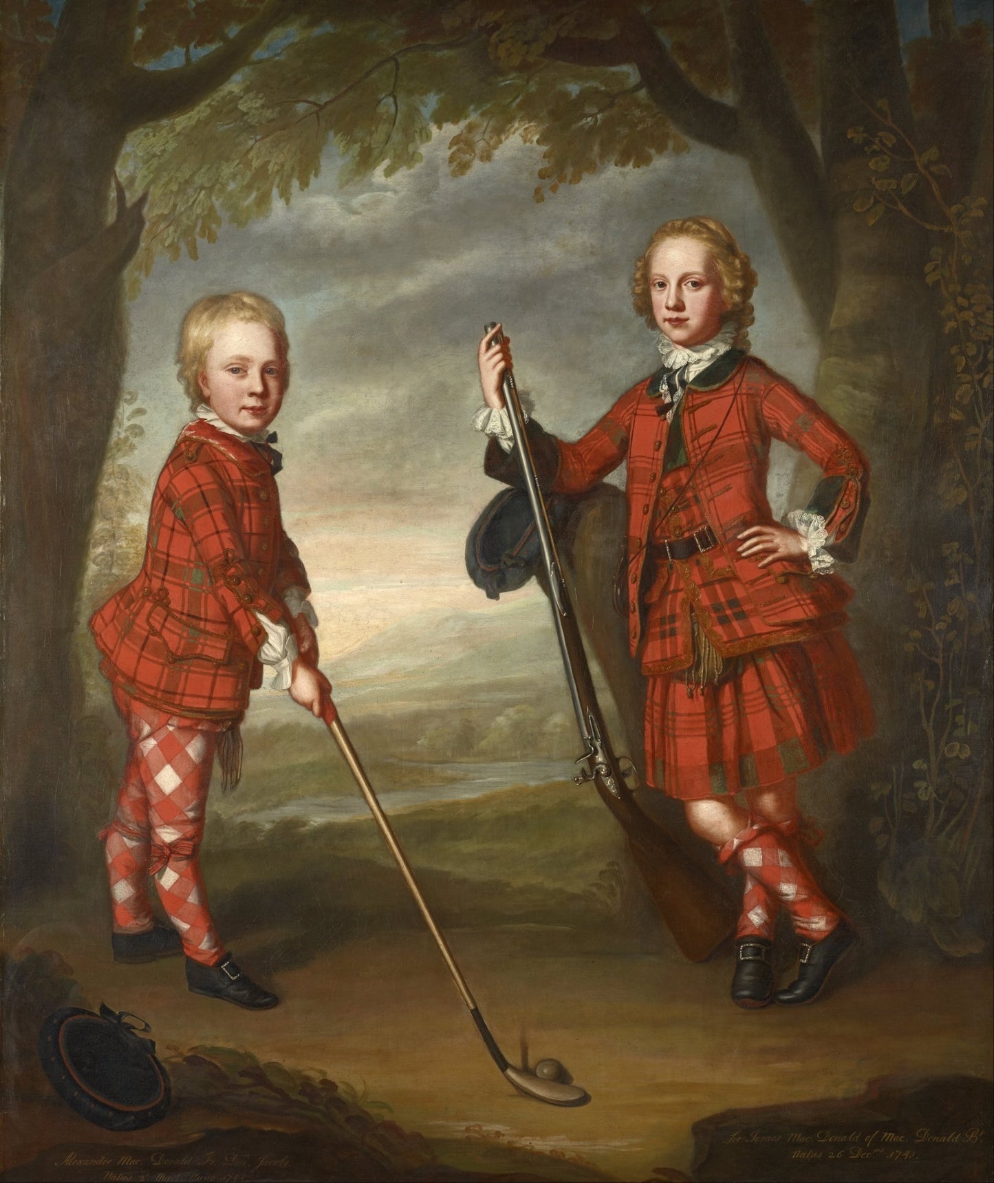 Sir James MacDonald and Sir Alexander MacDonald by William Mosman, vintage art, modern poster print