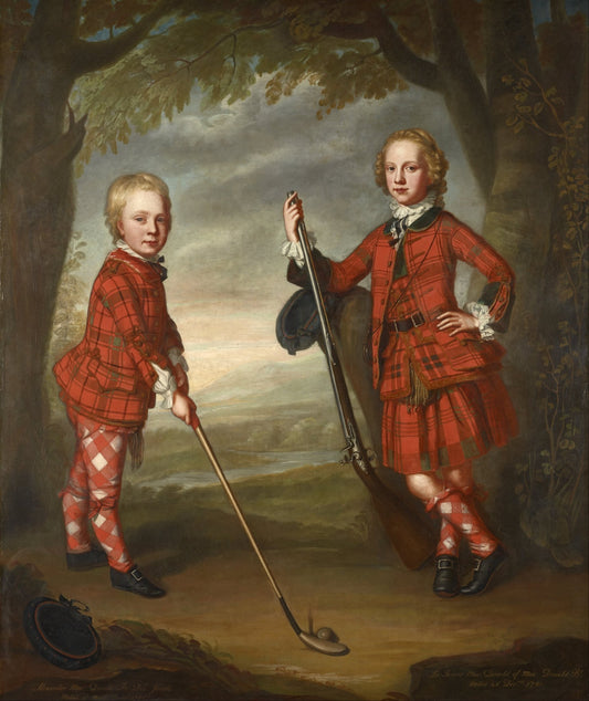 Sir James MacDonald and Sir Alexander MacDonald by William Mosman, vintage art, modern poster print