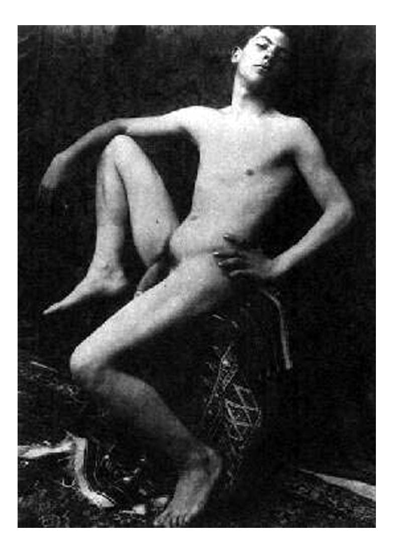 sitting male nude #39, historic photo by Wilhelm von Gloeden, 16x12"(A3) Poster