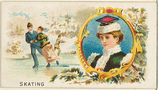 :Skating from the Games and Sports series for Old Judge Cigarettes 1889, vintage artwork, 16x12"(A3) Poster Print