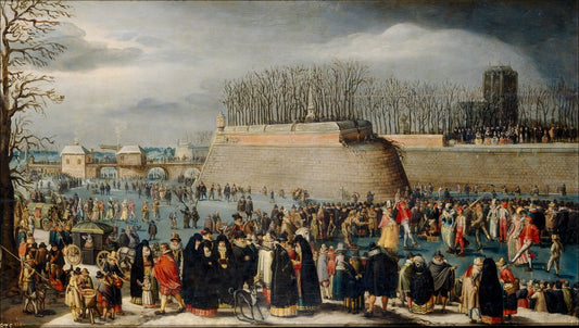 Skating Masquerade, vintage artwork by Denijs van Alsloot, 12x8" (A4) Poster