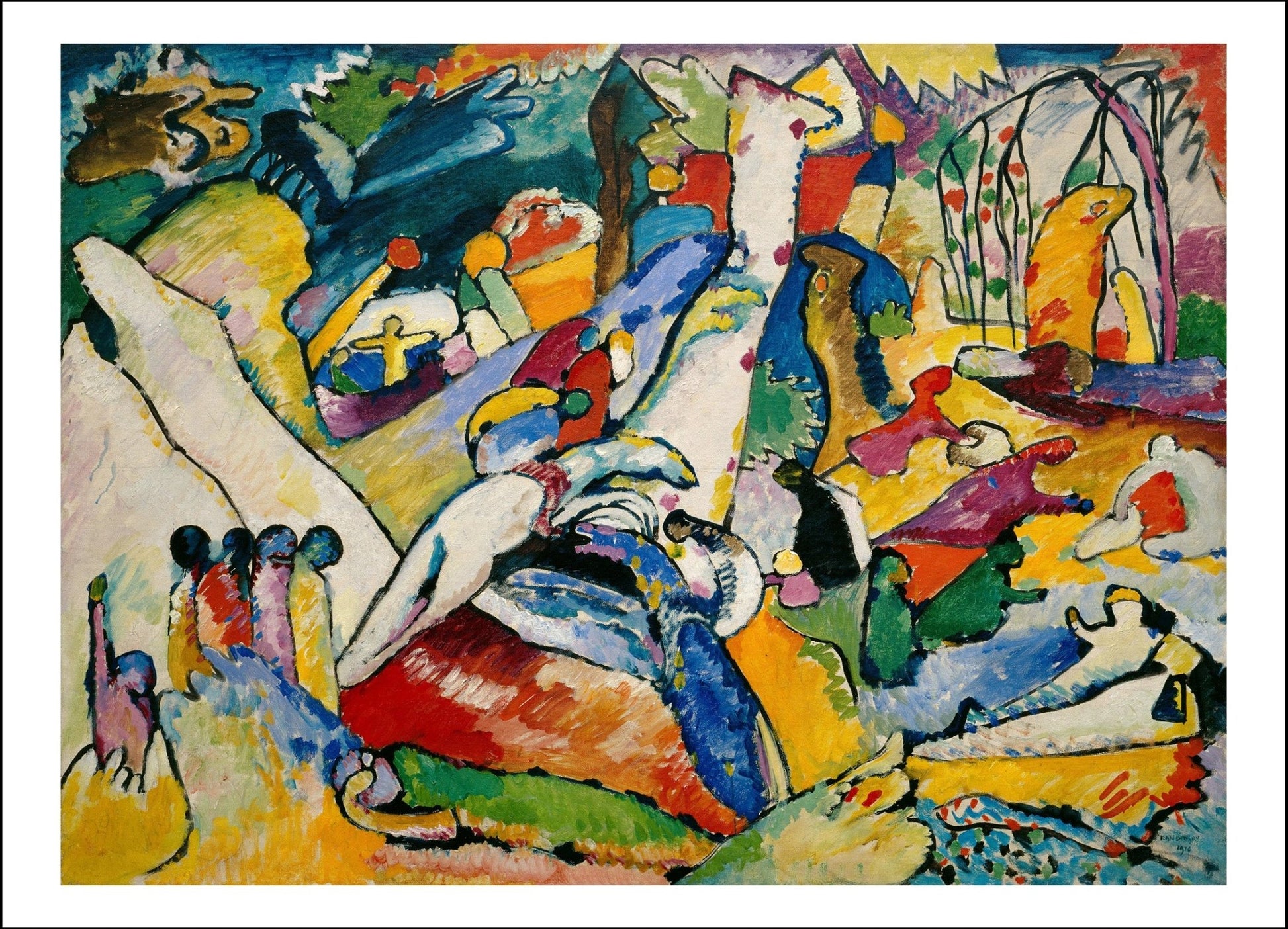 SKETCH FOR COMPOSITION 2  1910 by Wassily Kandinsky, 23x16"( A2 size ) Poster Print