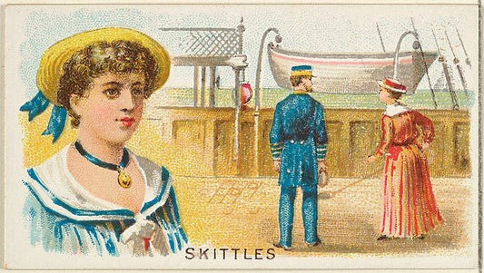 :Skittles from the Games and Sports series for Old Judge Cigarettes 1889, vintage artwork, 16x12"(A3) Poster Print