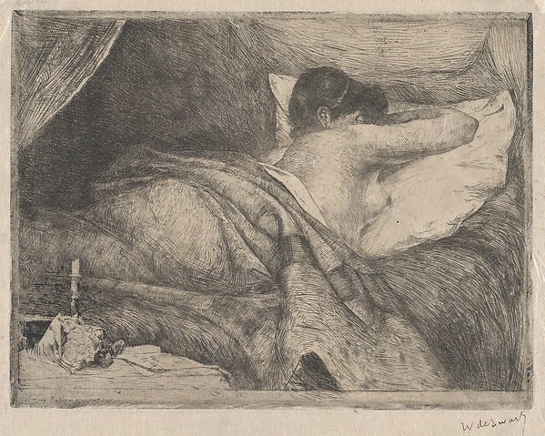 Sleeping Nude late 19th–early 20th cent-Willem de Zwart , vintage art, A3 (16x12") Poster Print