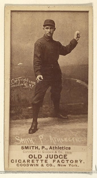 :Smith Pitcher Philadelphia Athletics from the Old Judge ser-16x12"(A3) Poster