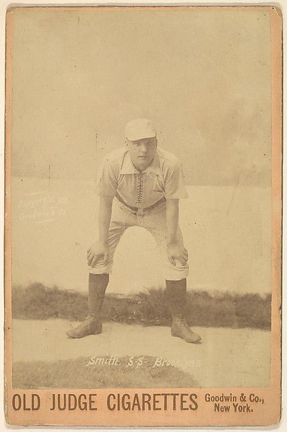 :Smith Shortstop Brooklyn from the series Old Judge Cigarettes 1888, vintage artwork, 16x12"(A3) Poster Print