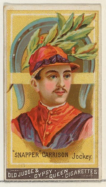 :"Snapper" Garrison Jockey from the Goodwin Champion series for Old Judge and Gypsy Queen Cigarettes 1888, vintage artwork, 16x12"(A3) Poster Print