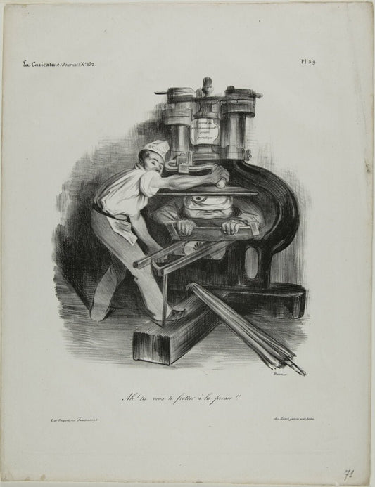 So, you want to meddle with the press!, plate 319 by  Honore Victorin Daumier,23x16"( A2 size ) Poster Print