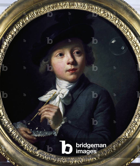 Soap Bubbles by Johann Melchoir Wyrsch, vintage art, modern poster print