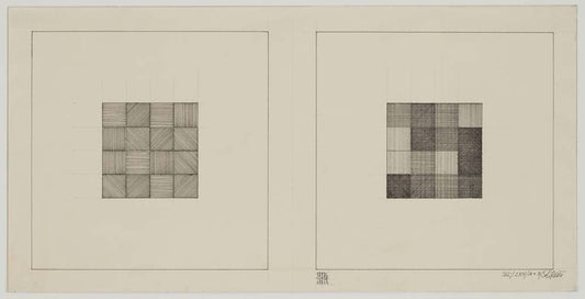 Sol LeWitt - Drawing Series III 2314 A & B, vintage art, A3 (16x12")  Poster Print 