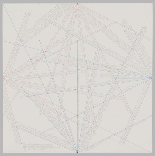 Sol LeWitt - Red Lines from the Midpoints, vintage art, A3 (16x12")  Poster Print 