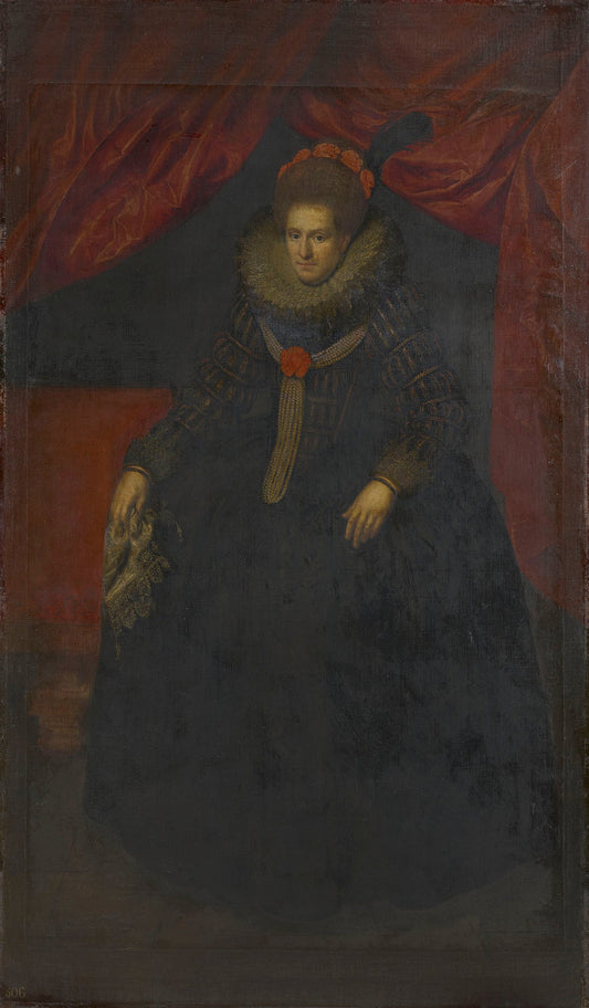 Sophia Hedwig of Brunswick-Wolfenbuttel (1592-1642), Princess of Nassau-Dretz, vintage artwork by Paulus Moreelse, 12x8" (A4) Poster