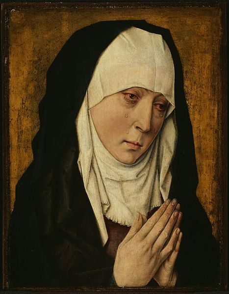 Sorrowing Virgin, vintage artwork by After Dieric Bouts, A3 (16x12") Poster Print