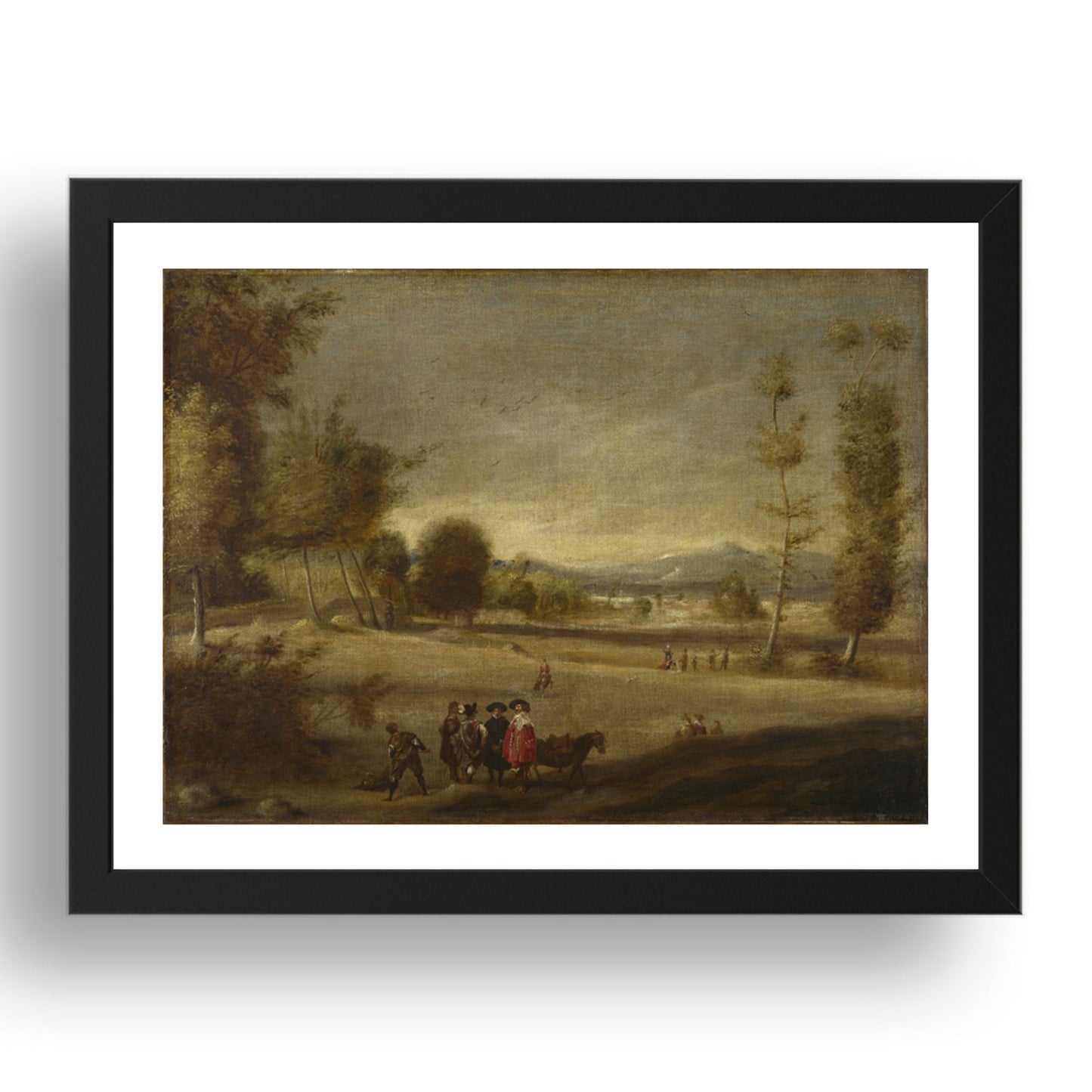 Spanish: Landscape with Figures, Poster in 17x13"(A3) Frame