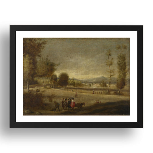 Spanish: Landscape with Figures, Poster in 17x13"(A3) Frame