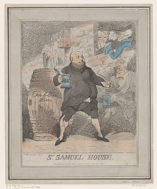 Sr. Samuel House [1780] reissued 1786–91-Thomas Rowlandson , vintage art, A3 (16x12") Poster Print