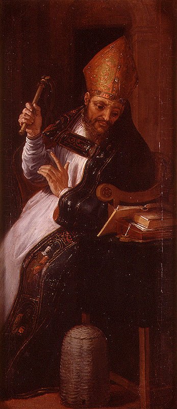 St. Ambrose, vintage artwork by Francisco Ribalta, 12x8" (A4) Poster