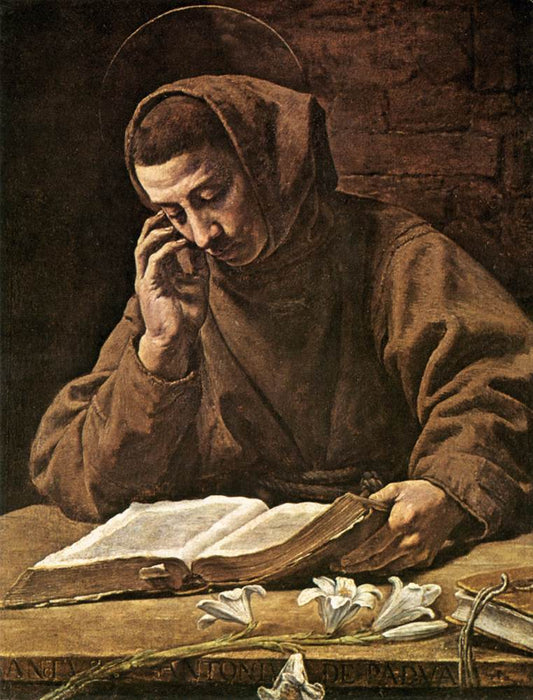 St Antony Reading, vintage artwork by Bassetti Marcantonio, 12x8" (A4) Poster