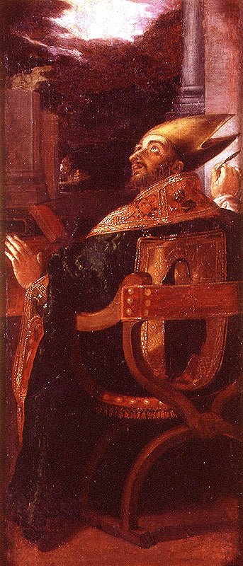St. Augustin, vintage artwork by Francisco Ribalta, 12x8" (A4) Poster