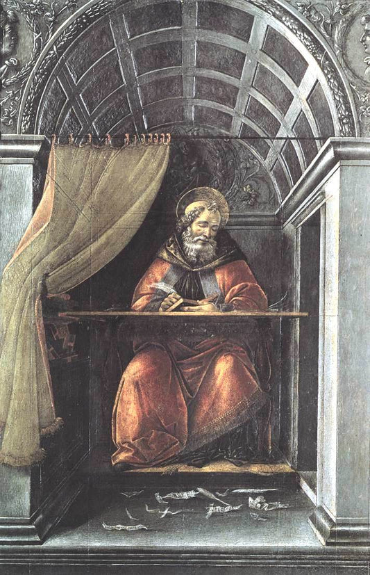 St Augustine in His Cell, vintage artwork by Sandro Botticelli, A3 (16x12") Poster Print