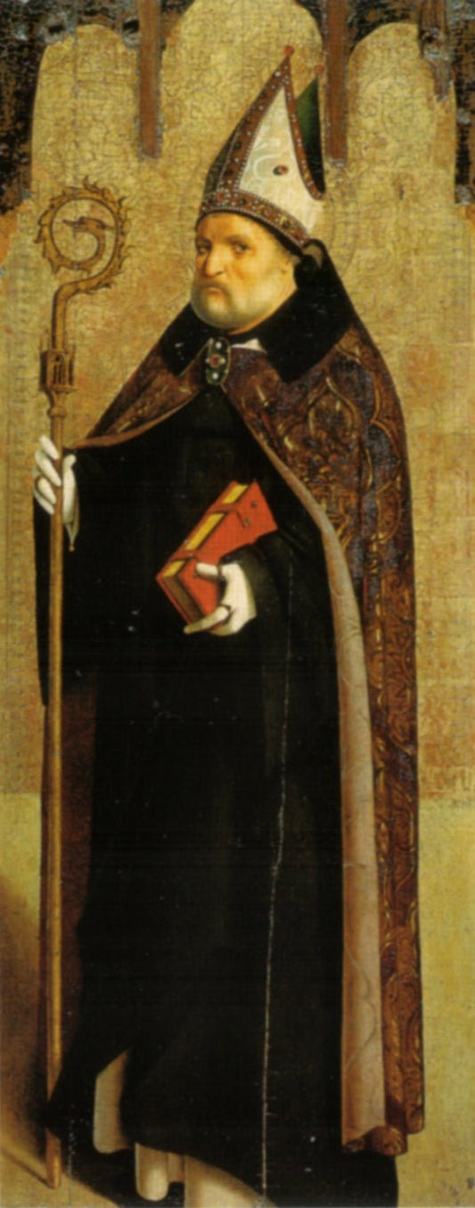 St. Benedict of Nursia, vintage artwork by Antonello da Messina, A3 (16x12") Poster Print