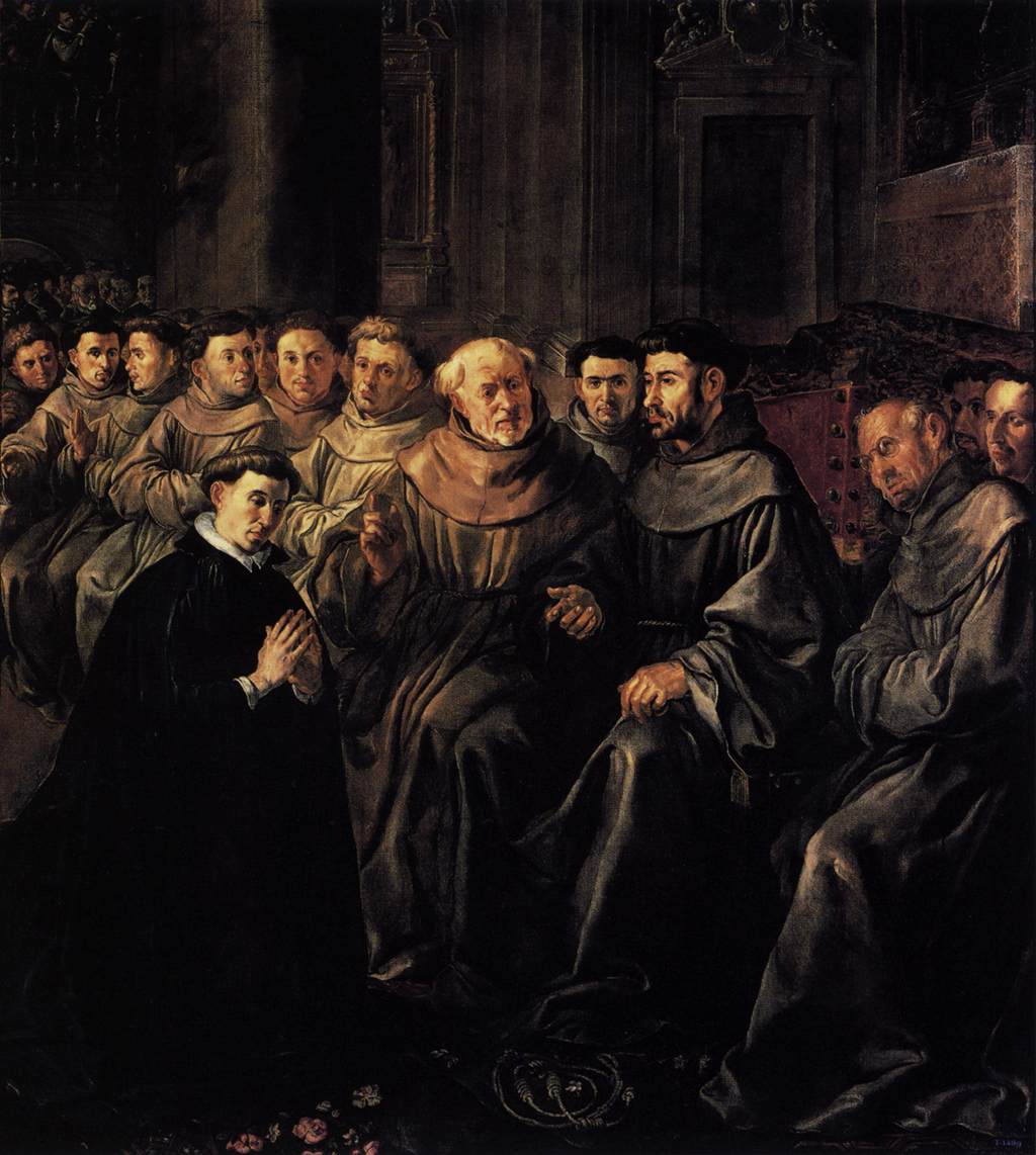 St Bonaventure Enters the Franciscan Order, vintage artwork by Francisco de Herrera the Elder, A3 (16x12") Poster Print