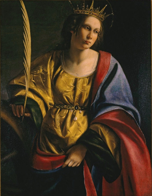 St. Catherine of Alexandria, vintage artwork by Artemisia Gentileschi, 12x8" (A4) Poster
