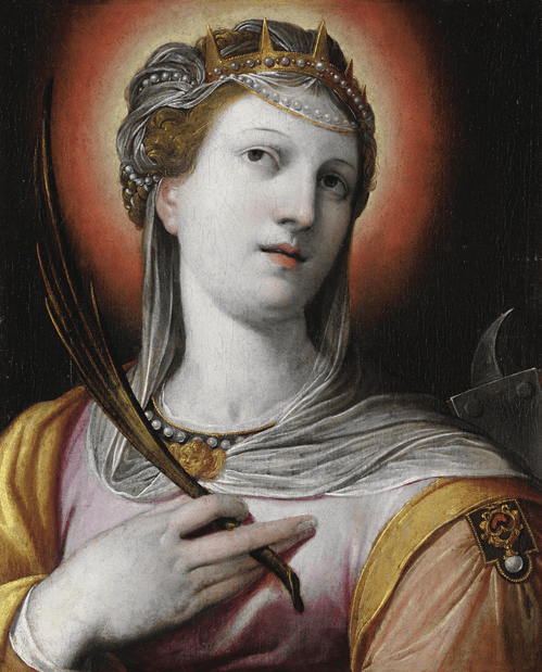 St. Catherine, vintage artwork by Camillo Procaccini, A3 (16x12") Poster Print