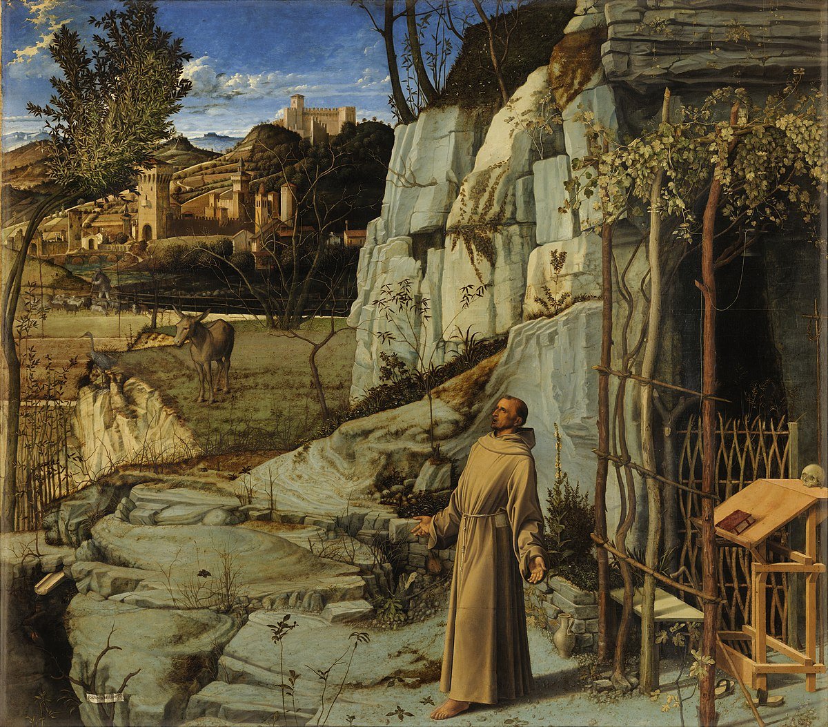 St. Francis in Ecstasy by Giovanni Bellini, vintage art, modern poster print