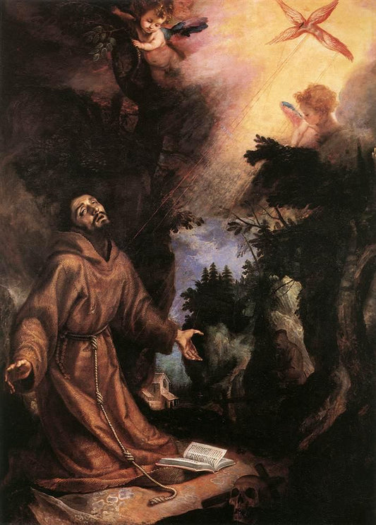 St Francis Receives the Stigmata, vintage artwork by Lodovico Cardi, A3 (16x12") Poster Print