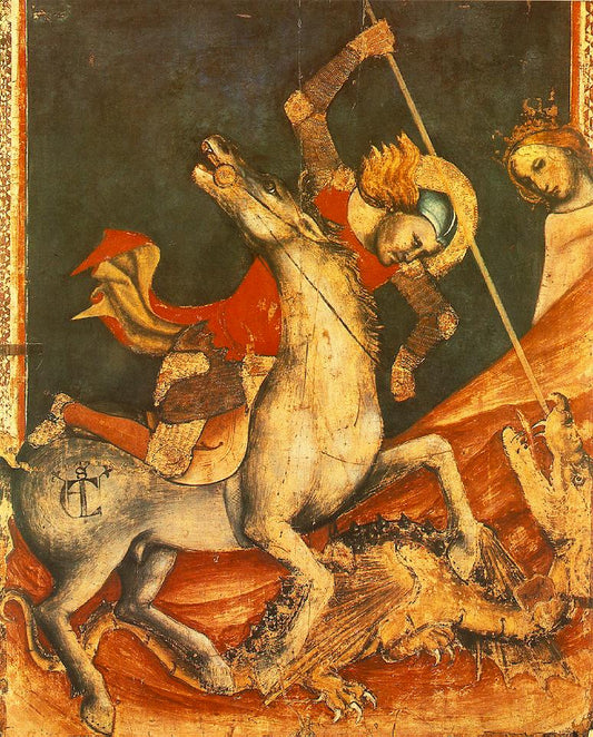 St George 's Battle with the Dragon (detail), vintage artwork by Vitale da Bologna, A3 (16x12") Poster Print
