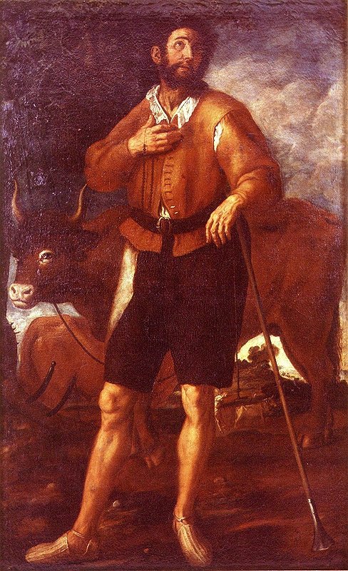 St. Isidor, vintage artwork by Francisco Ribalta, 12x8" (A4) Poster