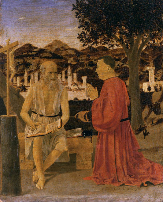 St Jerome and a Donor, vintage artwork by Piero della Francesca, A3 (16x12") Poster Print