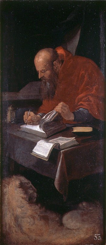 St. Jerome, vintage artwork by Francisco Ribalta, 12x8" (A4) Poster