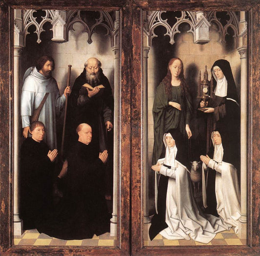 St John Altarpiece [closed], vintage artwork by Hans Memling, A3 (16x12") Poster Print