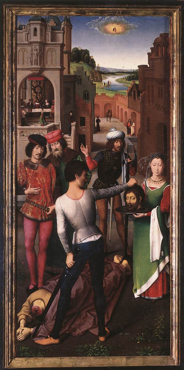St John Altarpiece [left wing], vintage artwork by Hans Memling, A3 (16x12") Poster Print