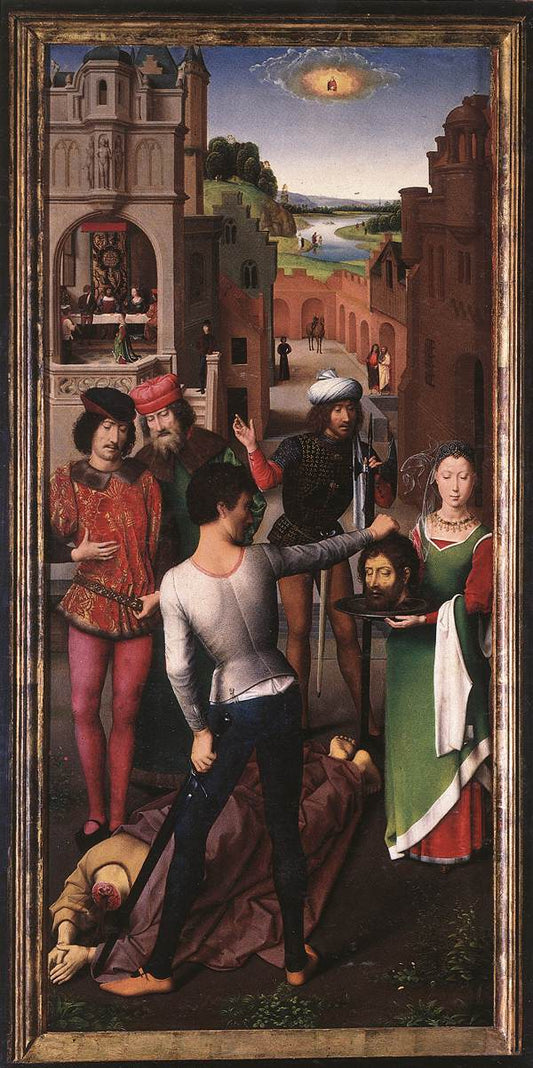 St John Altarpiece [left wing], vintage artwork by Hans Memling, A3 (16x12") Poster Print