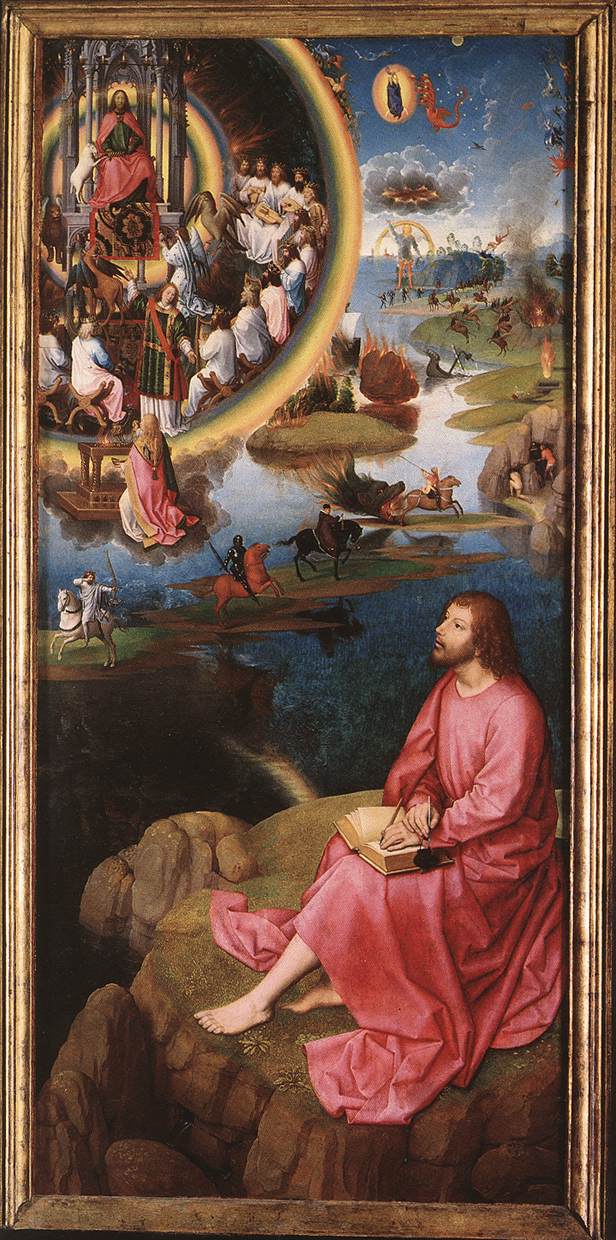 St John Altarpiece [right wing], vintage artwork by Hans Memling, A3 (16x12") Poster Print