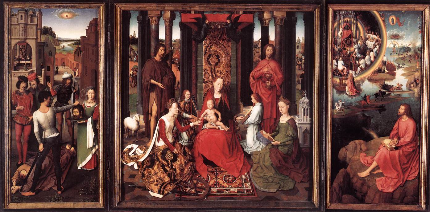 St John Altarpiece, vintage artwork by Hans Memling, A3 (16x12") Poster Print