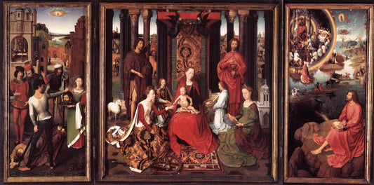St John Altarpiece, vintage artwork by Hans Memling, A3 (16x12") Poster Print