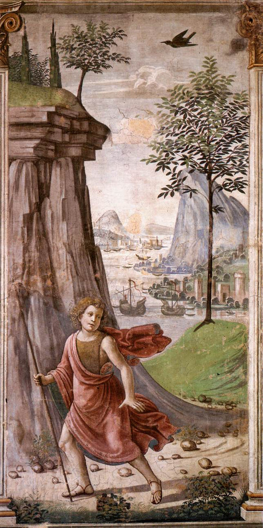 St John the Baptist in the Desert, vintage artwork by Domenico Ghirlandaio, A3 (16x12") Poster Print