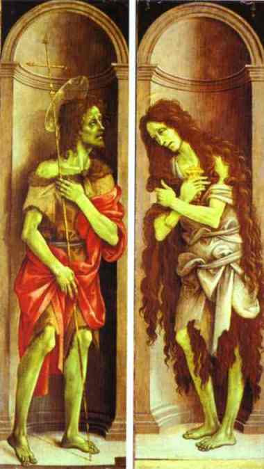 St. John the Baptist. Mary Magdalene, vintage artwork by Filippino Lippi, A3 (16x12") Poster Print